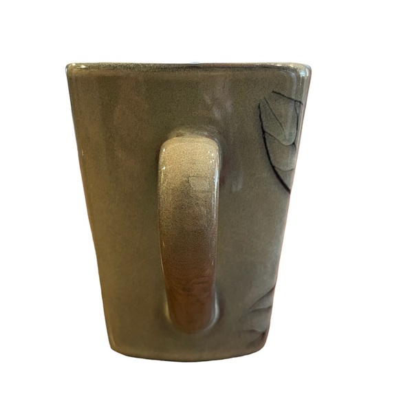 Roscher stoneware olive green leaf design “New Port” collection coffee cup. - Picture 4 of 6